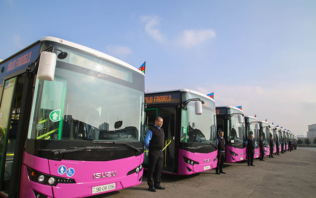 Azərbaycanda 12 metrlik avtobuslar istifadəyə verildi