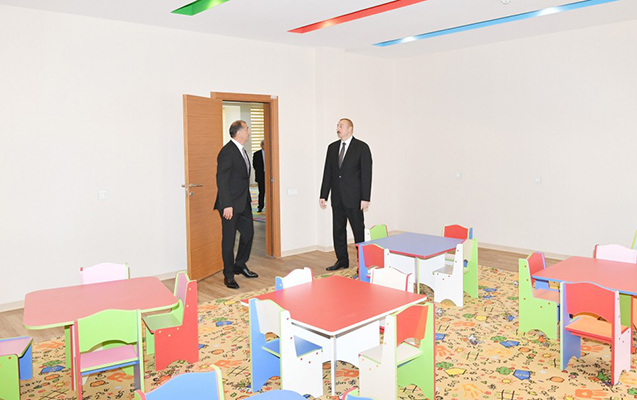 Prezident İmişlidə körpələr evinin açılışında