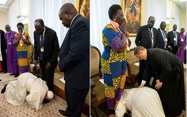 Roma Papası prezidentin ayağından öpdü