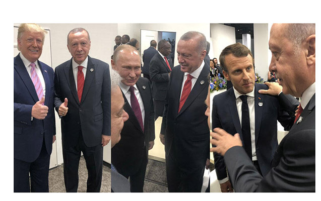 Ərdoğan Tramp, Putin və Makronla bir arada - Fotolar