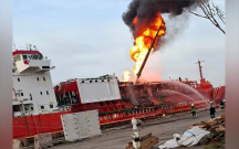 Türk gəmisi dronla vuruldu