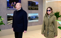 Prezidentlə xanımı Xankəndidə Zəfər parkının açılışında