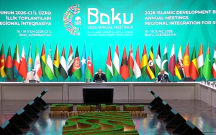 İlham Əliyev Bakıda açılış mərasimində çıxış edir