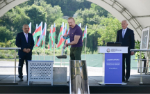 Prezident Laçında “Həkəriçay” su anbarının təməlini qoydu