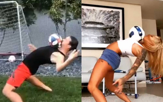 Futbolçunun xanımı İbrahimoviçin “challeng”inə qoşuldu