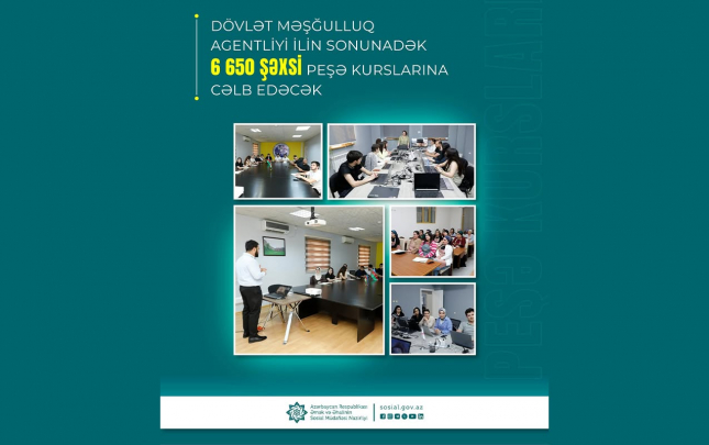 6650 şəxs peşə kurslarına cəlb ediləcək