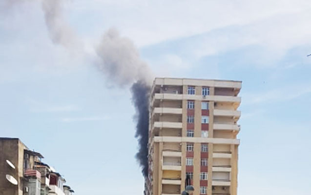 Bakıda binada yanğın