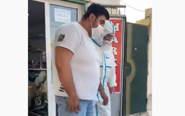 Bakıda koronavirusa yoluxan şəxs marketdə saxlanıldı - Video