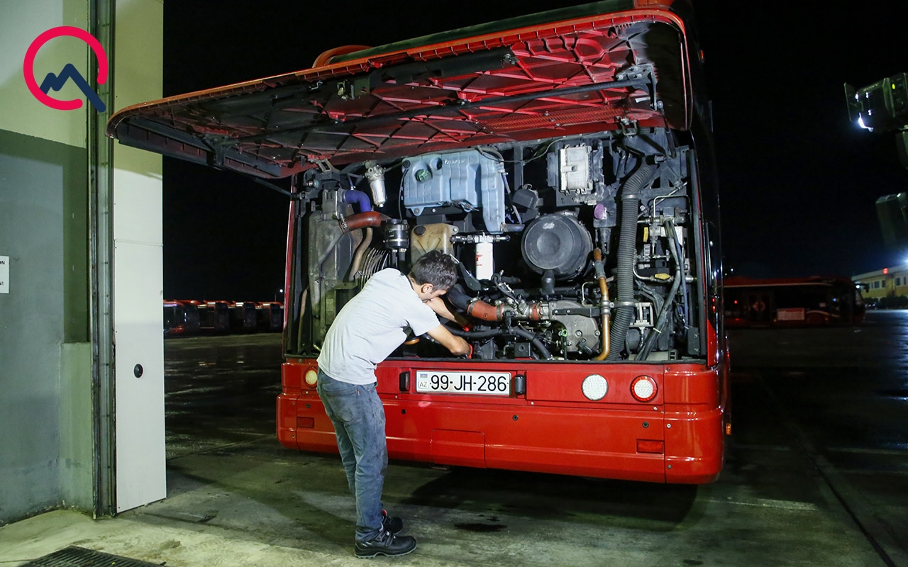 “BakuBus” avtobusları depoda belə yoxlanılır - Fotolar
