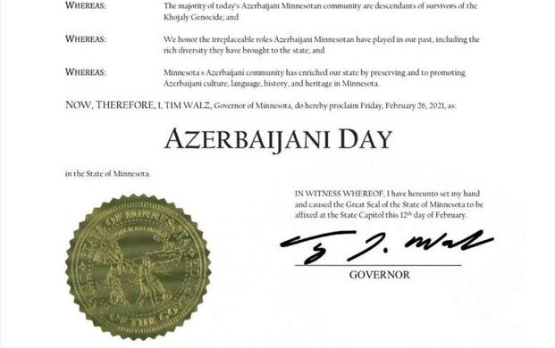 ABŞ-ın bu ştatında 26 fevral Azərbaycan Günü elan edildi