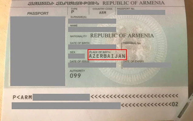 Qarabağ ermənisinin pasportunda doğum yeri Azərbaycan yazılıb