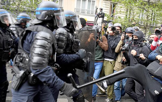 Fransada nümayişlərdə 30 polis yaralandı