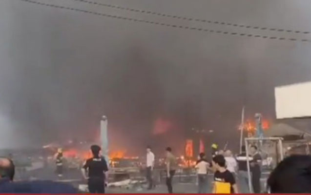 İmişlidə bazarda yanğın