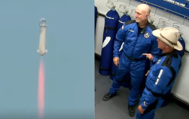 Ceff Bezos kosmosa uçdu - Video