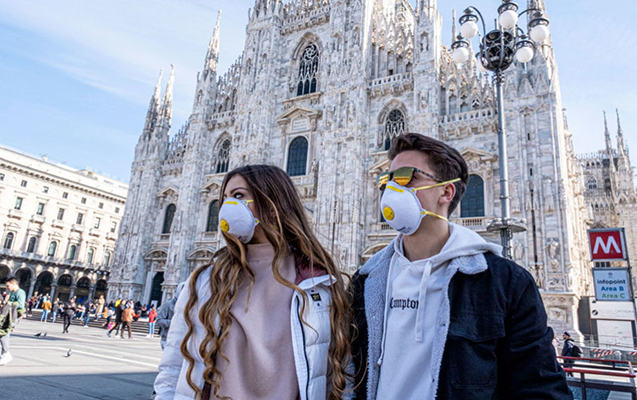 Milanda açıq havada tibbi maskadan istifadə məcburi oldu