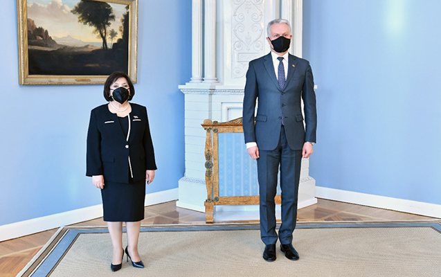 Sahibə Qafarova Litva Prezidenti ilə görüşdü