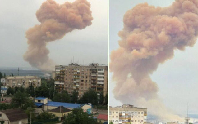 Rusiya ordusu kimya zavodunu atəşə tutdu