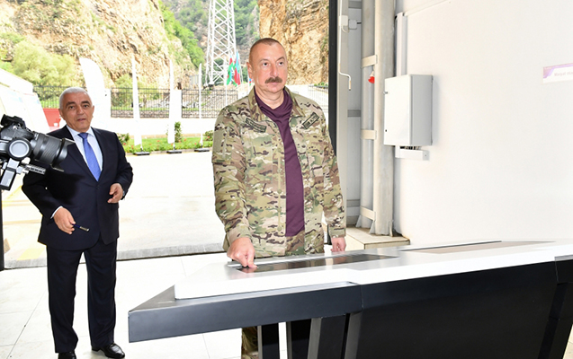Dövlət başçısı “Kəlbəcər-1” Kiçik Su Elektrik Stansiyasının açılışında