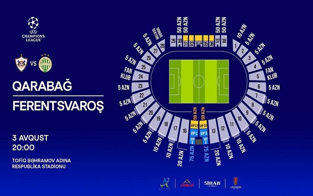 “Qarabağ” - “Ferentsvaroş” oyununun biletləri satışa çıxarılır