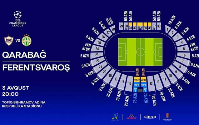 “Qarabağ”ın oyununa ilk gündə 20 min bilet satılıb