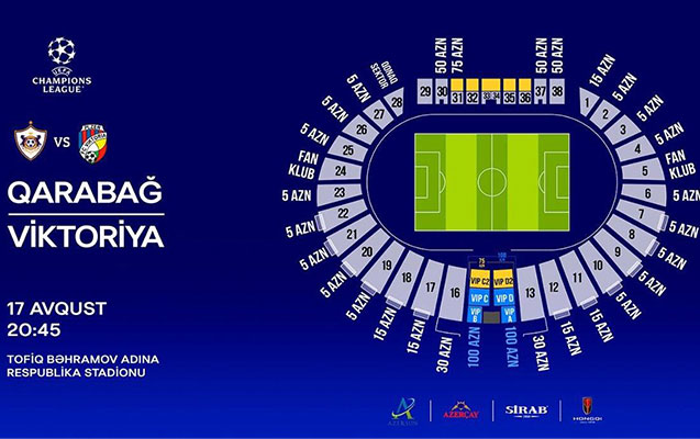 “Qarabağ”-“Viktoriya” matçına 15 min bilet satıldı