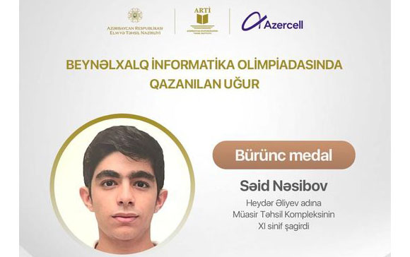 Azərbaycan məktəblisi Beynəlxalq olimpiadada bürünc medal qazandı