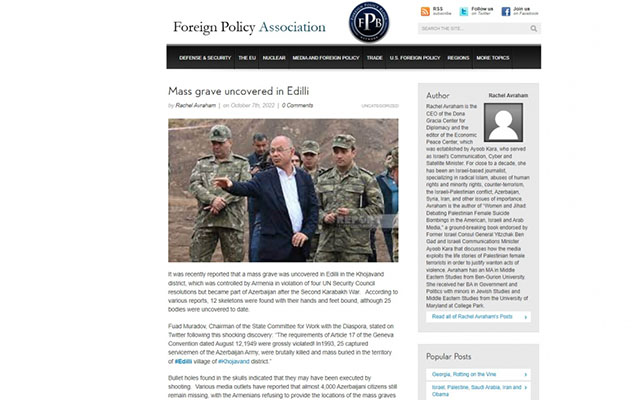 ABŞ mətbuatı Edillidə aşkarlanan kütləvi məzarlıqdan yazdı