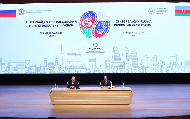 Baş nazirlərin Azərbaycan-Rusiya regionlararası forumu keçirildi