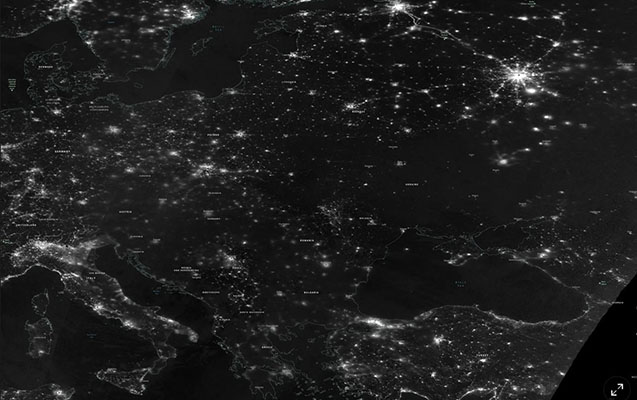 NASA показало погружение Украины в полную темноту