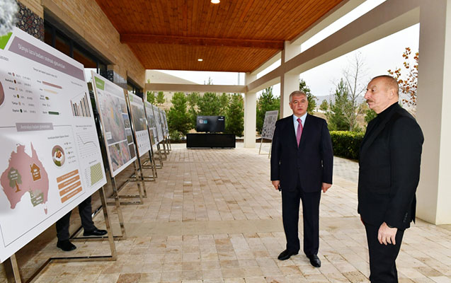 Ильхам Алиев посетил Огузский район