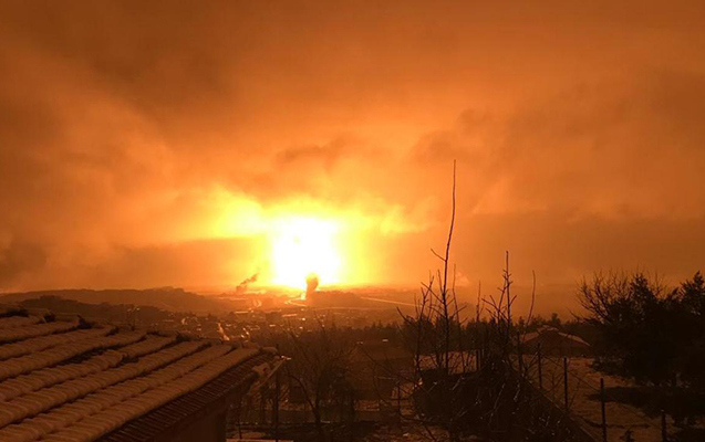 В Турции после землетрясения произошёл взрыв на газопроводе
