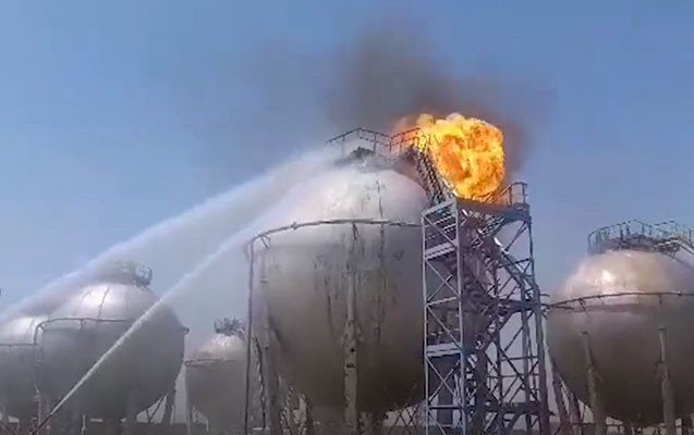 Sumqayıtda zavodda güclü yanğın