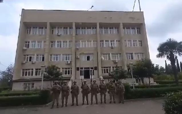 Ağdərənin mərkəzində Azərbaycan bayrağı qaldırıldı - Video