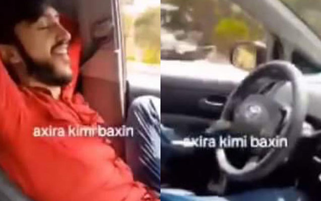 Ayağı ilə “Prius” sürən gənc həbs edildi