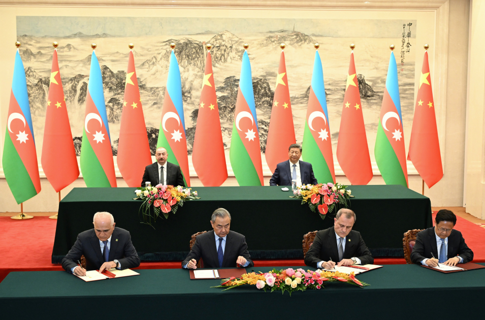 Pekində Azərbaycan-Çin sənədləri imzalandı - Fotolar