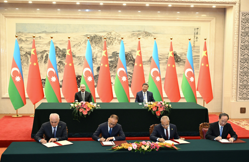 Pekində Azərbaycan-Çin sənədləri imzalandı - Fotolar