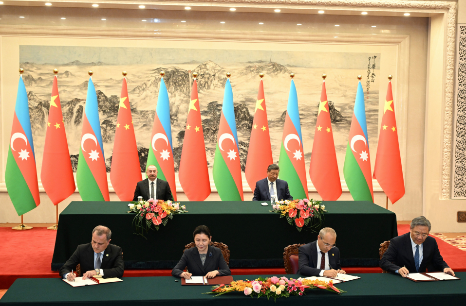 Pekində Azərbaycan-Çin sənədləri imzalandı - Fotolar