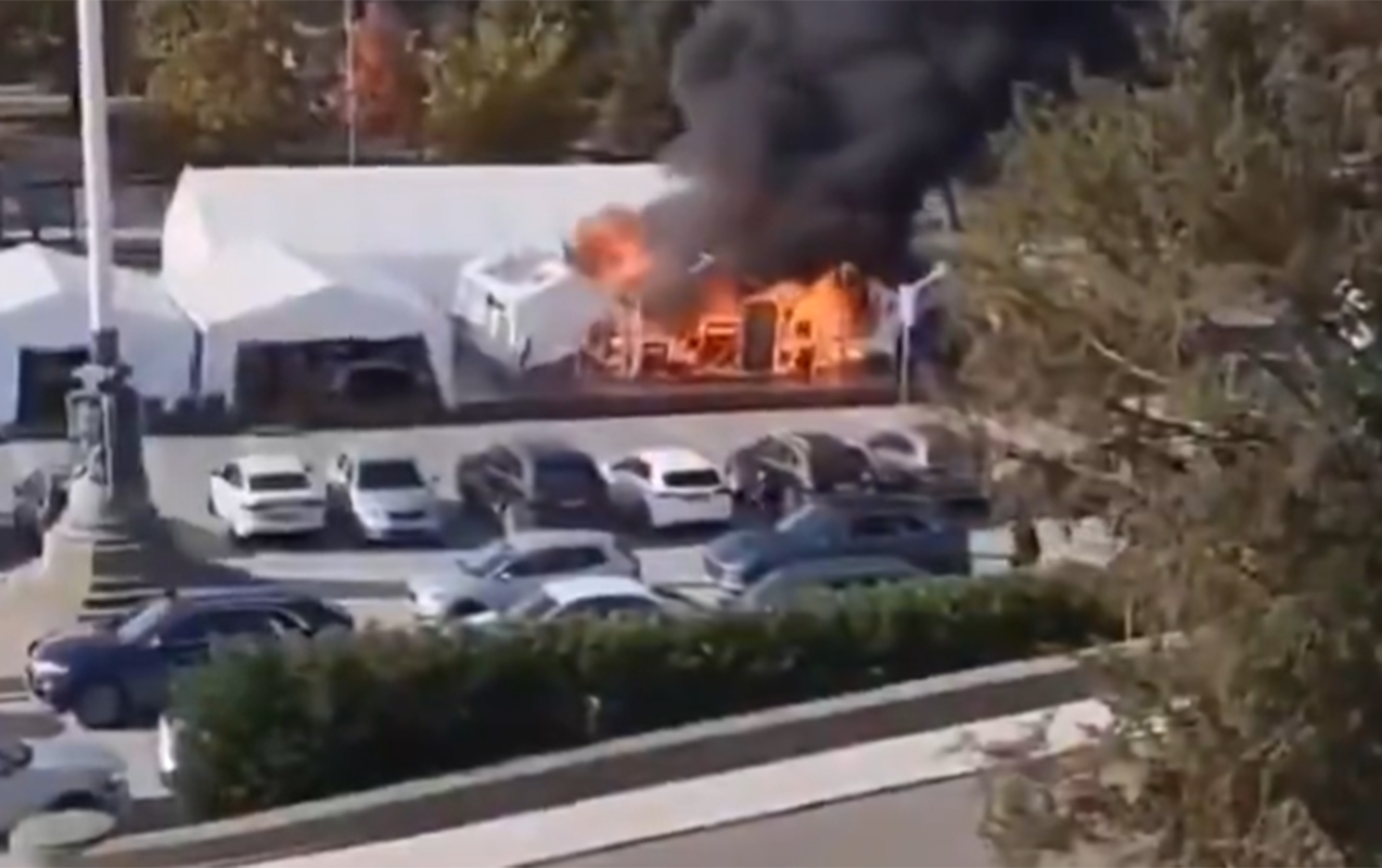Serbiyada parlament yaxınlığında silahlı insident, 1 yaralı  - Video  