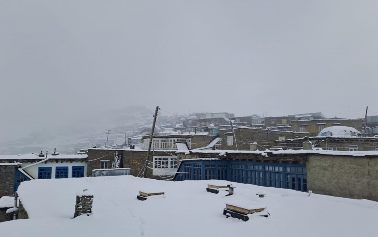 Xınalıq və Qrıza ilk güclü qar yağdı  - Fotolar  