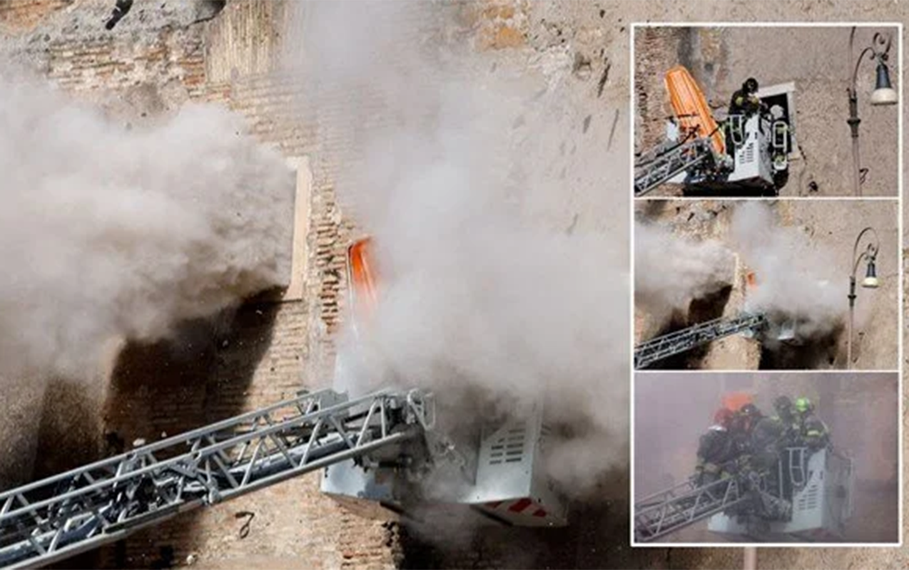 Romada tarixi qüllə çökdü  -  4 yaralı  