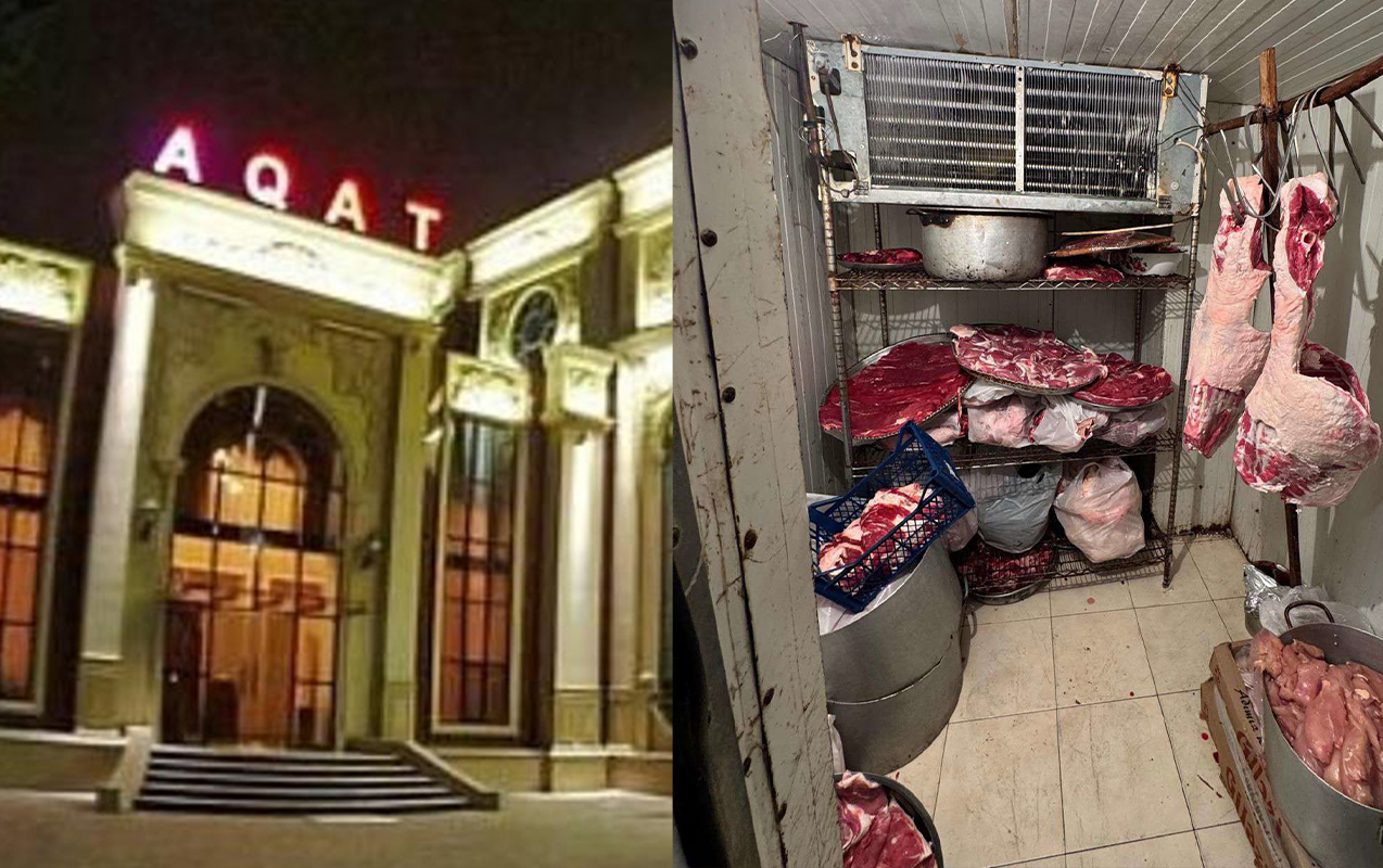 “Aqat”da insanlara camış əti verilirmiş  - Fotolar  