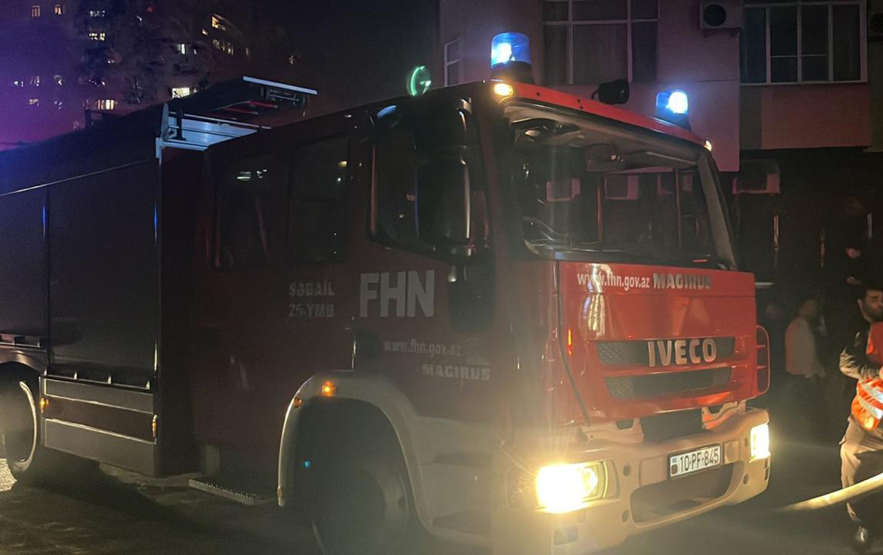 Yanğın binanın elektrik şaxtasında baş verib  - Rəsmi  