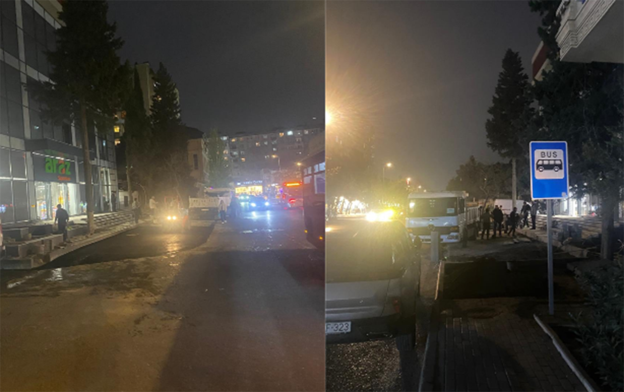 Gecə ilə səkini parkinqə çevirmək istədilər  - Fotolar-Yenilənib  