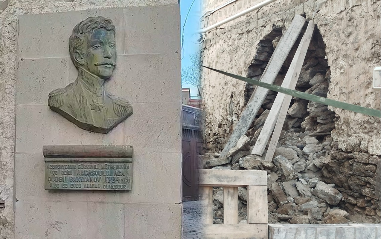 Bakıxanovun doğulduğu evin bir hissəsi uçdu