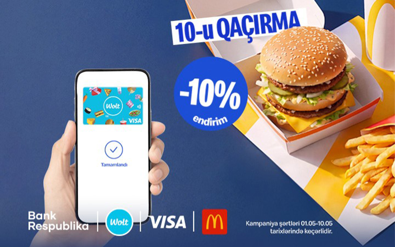 bank-respublika-visa-wolt-karti-ile-mcdonaldsda-endirim-qazan
