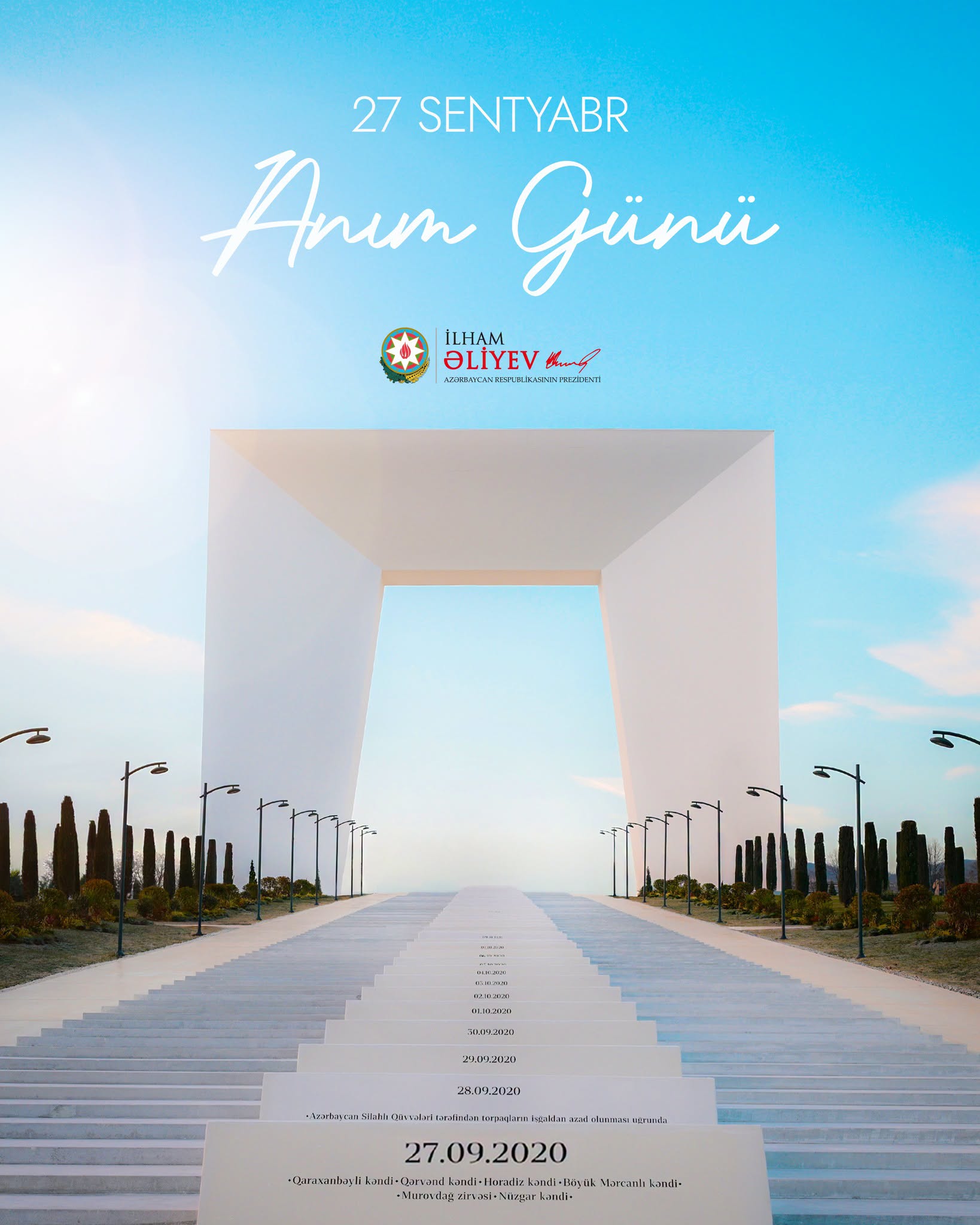 İlham Əliyevin sosial şəbəkə hesablarında Anım Günü ilə əlaqədar paylaşım edildi - Foto